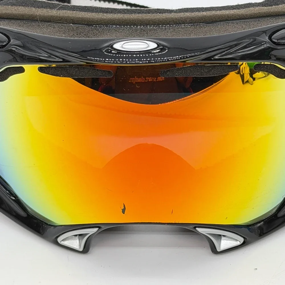 Oakley Splice Snow Goggles Black Frame Fire Iridium Polarized Lens Ski Snowboard